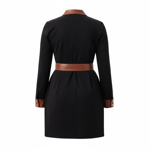 Derek Lam 10 Crosby x RTR Women's Preloved Tie Waist Dress Black Ponte Size 40 - Picture 2 of 3